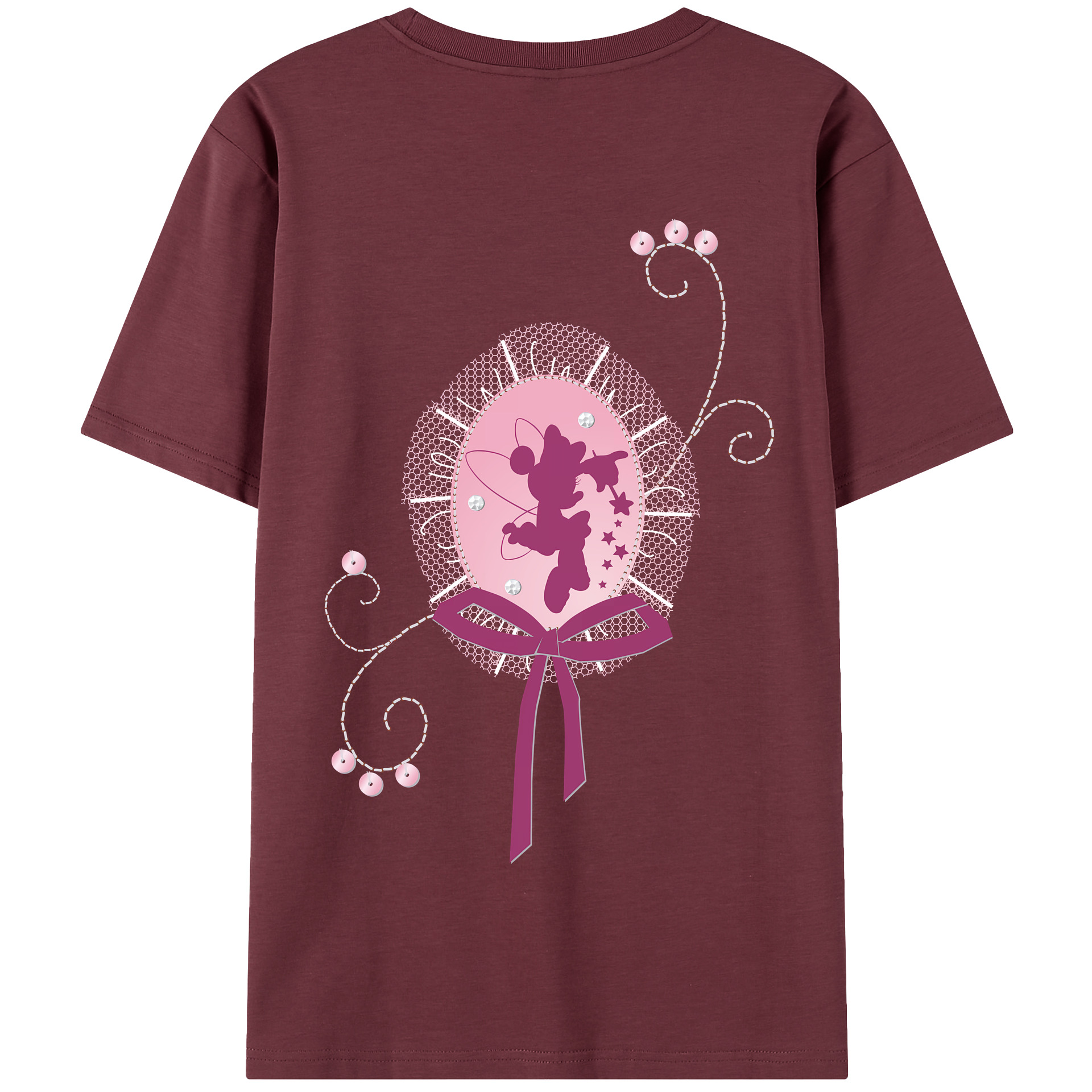 （画像用） ミッキーマウス Mickey Mouse 綿100％半袖Tシャツ（背面プリント）